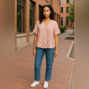 Wonderly Pink and Gold Blouse